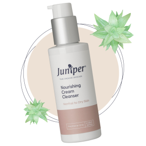 Hero image of the Juniper Nourishing Cream Cleanser - a gentle, hydrating cleanser that removes impurities while replenishing moisture for smooth, radiant skin.