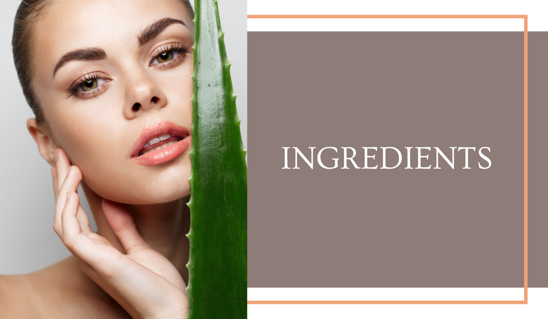 Ingredients: A showcase of natural, certified organic ingredients designed to enhance skin health and radiance.