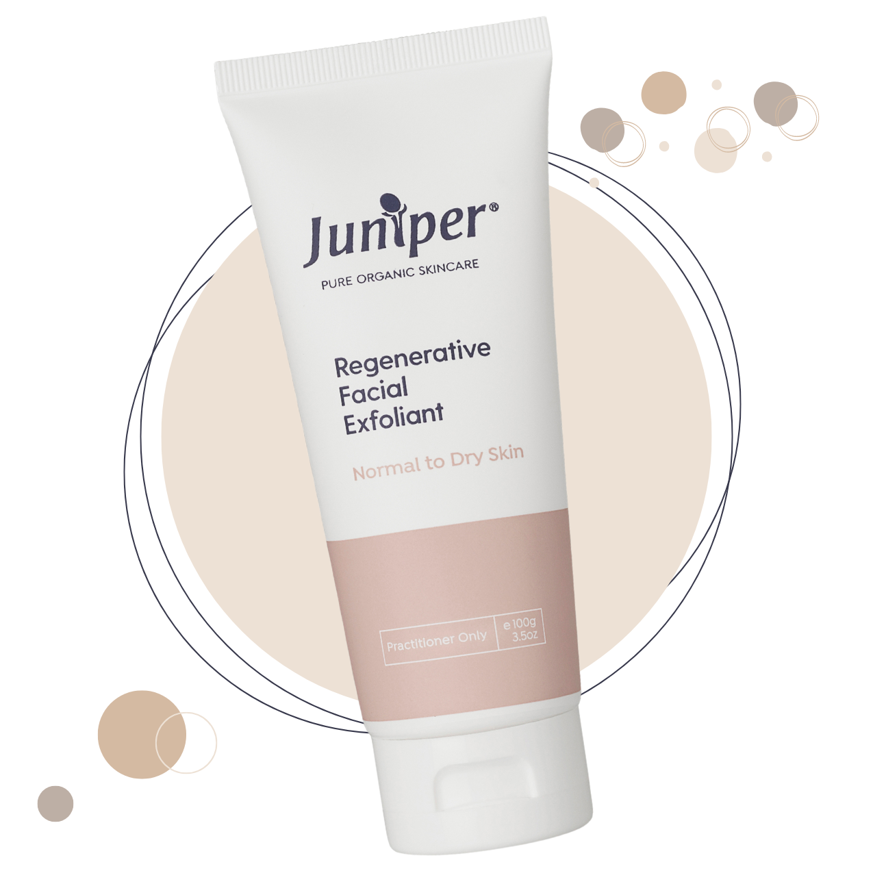 Hero image of the Juniper Regenerative Facial Exfoliant - an exfoliant designed to rejuvenate and renew skin, revealing a fresh, glowing complexion.