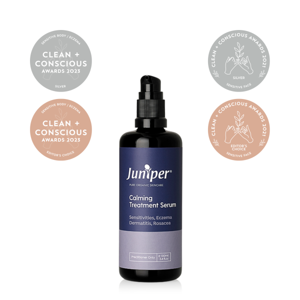 Juniper Calming Treatment Serum winner of Silver and editors Choice at the Clean and Conscious Awards 2023.